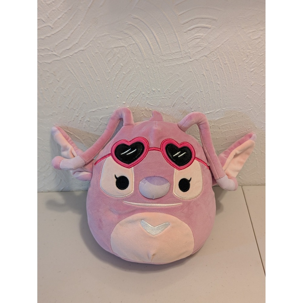 Disney Squishmallows Angel Lilo & Stitch Pink Plush Heart Sunglasses 8 Inch